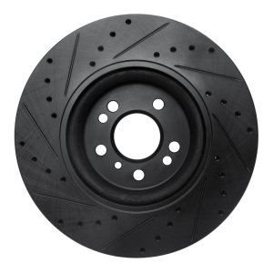 Mercedes-Benz ML500 Brake Rotor (1) - Front Right - R1 Concepts - Drilled & Slotted - Black - `06-`12